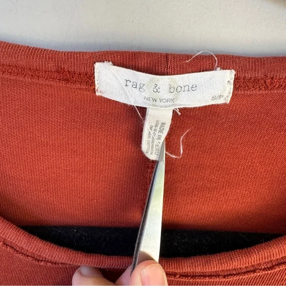 Rag & Bone Ryder Muscle Mini Dress in Paprika organic cotton size Small - Picture 11 of 15
